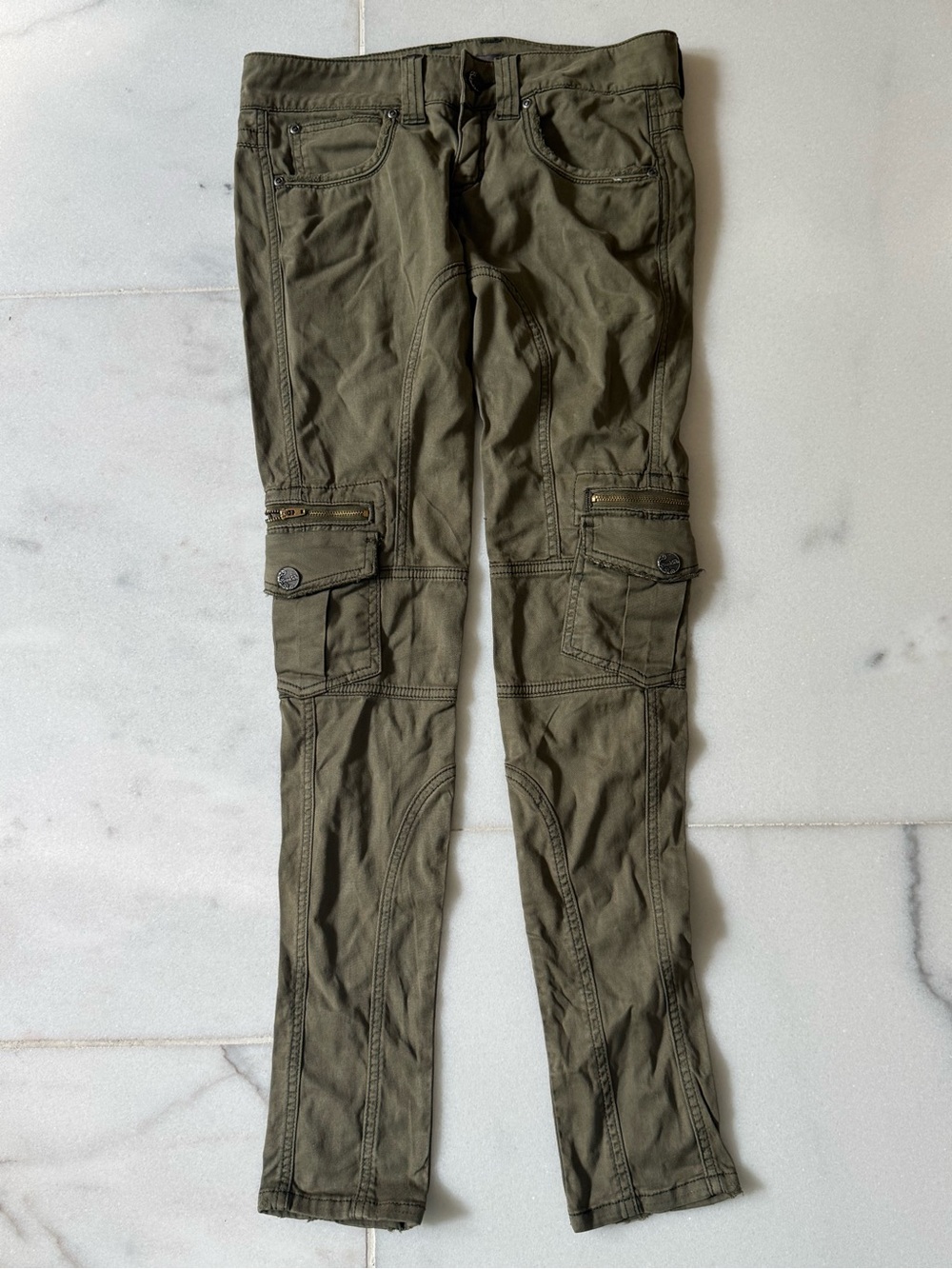 Women’s Frankie B  Olive Cargo Pants - Slim Fit